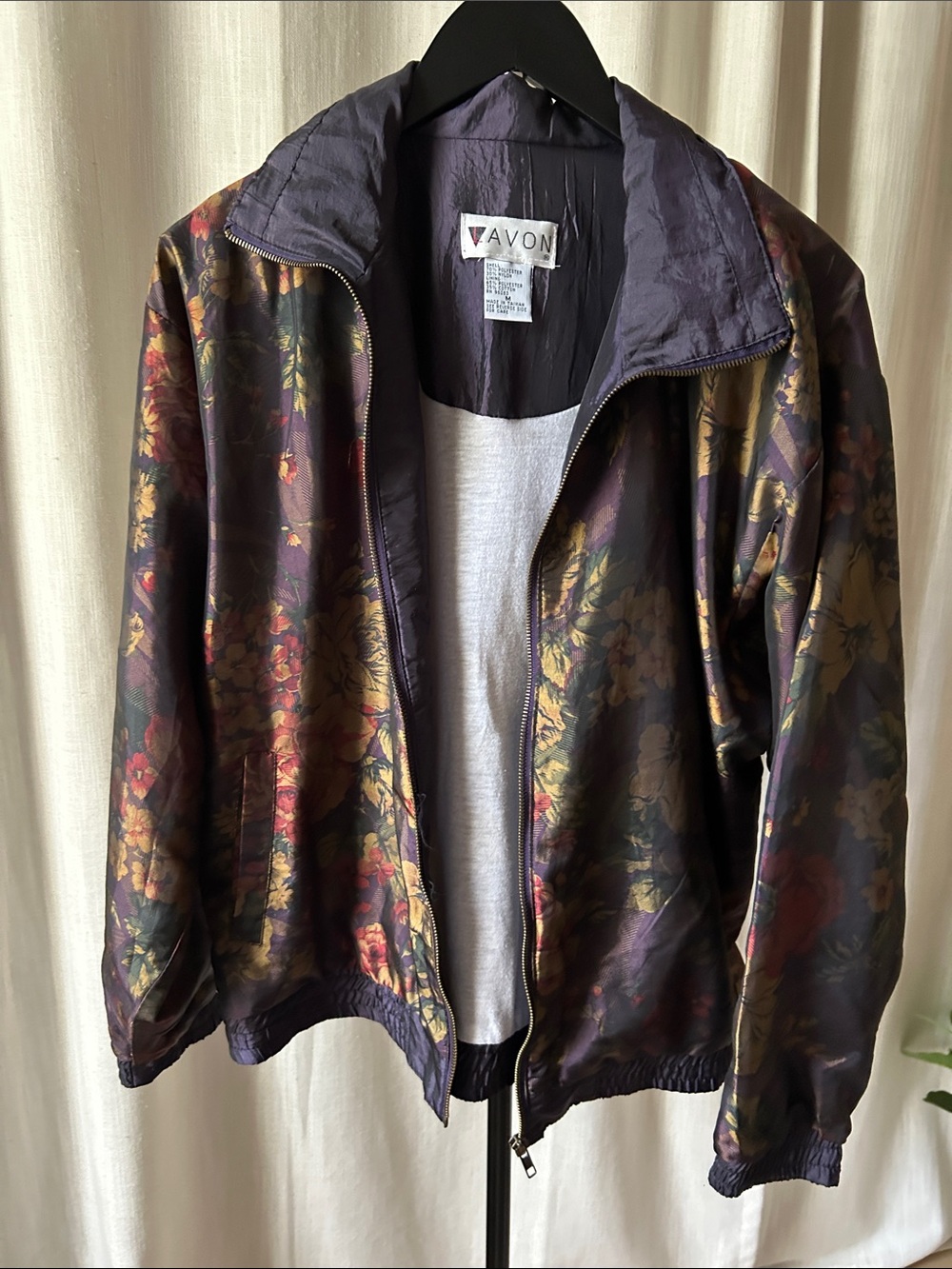 Avon Purple Floral Jacket with Gold & Red AND Black Lightweight Turtleneck - Picture 4 of 5